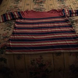 Tee red:blue stripes. Bought for $45. Sell for $20